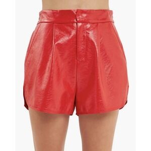 Faux Leather Red Shorts XS UGA Georgia Bulldogs Game Day Tailgate Glam Athens